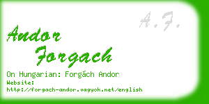 andor forgach business card