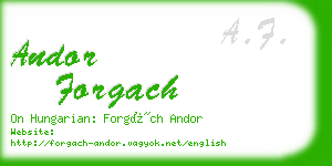 andor forgach business card